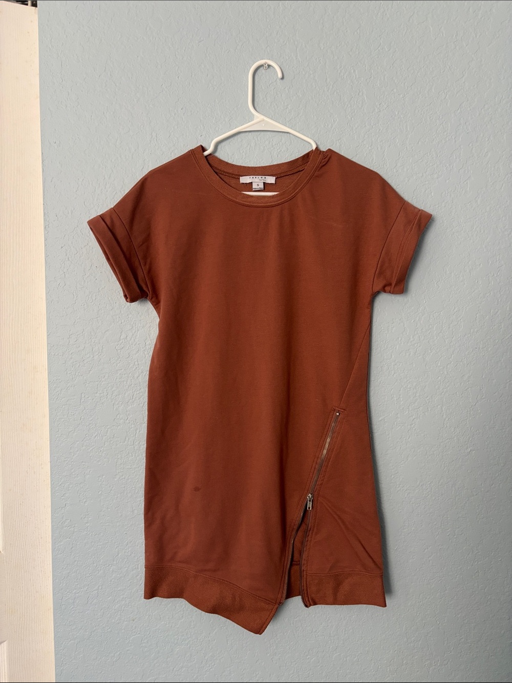 FAVLUX Rust Short Sleeve Crewneck Top